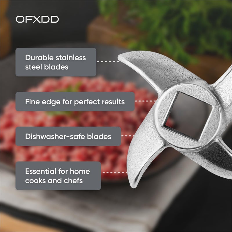 OFXDD Universal Stainless Hand Grinder Blade - Size #8 - Replacement Metal Electric Meat Grinders Blades - Meat Grinder Knife Parts Cutter - Image 4